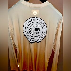 Shiner Bock & Magellan Outdoors Men’s L/S Shirt Size Small Graphic Polyester